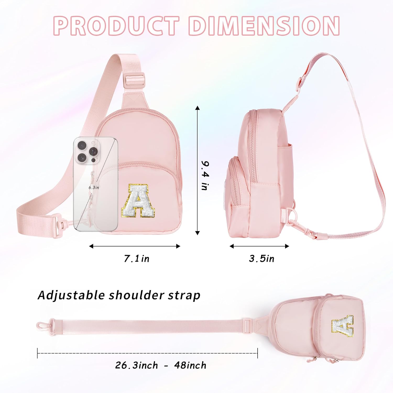 YOOLIFE Small Sling Bag - Birthday Gifts for 9 10 11 12 13 14 15 16 Year Old Girls, Birthday Gifts for Girl Daughter Sister, Initial Cross Body Purses for Girls Sling Bag for Teens (Purple T) - Image 4