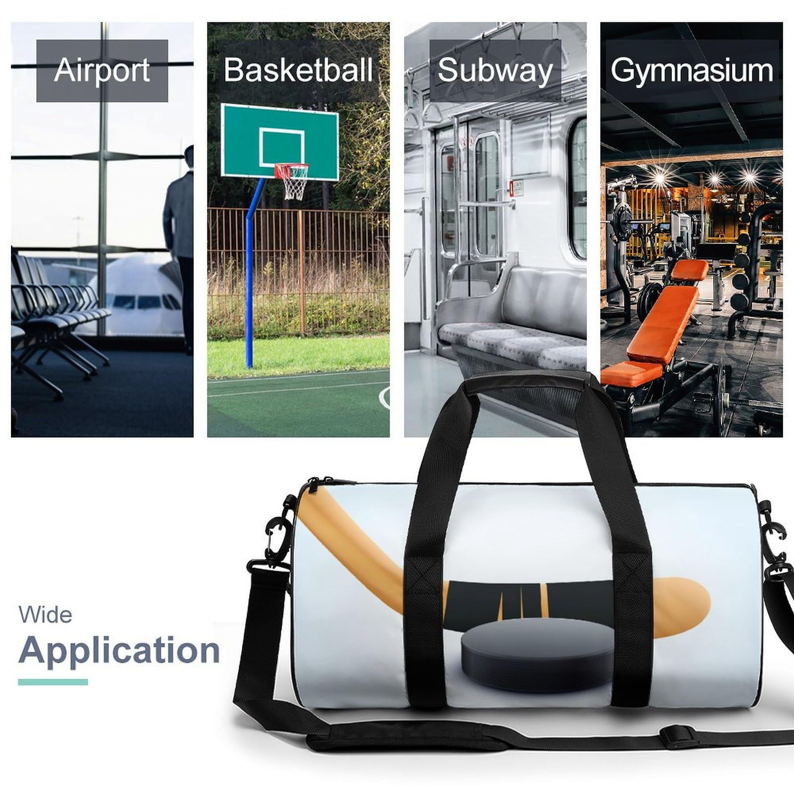 Hockey Sac De Sport Gym Sac De Voyage Sac Week-End Duffel Bag pour Camping Randonnée Voyage 45x23x23cm