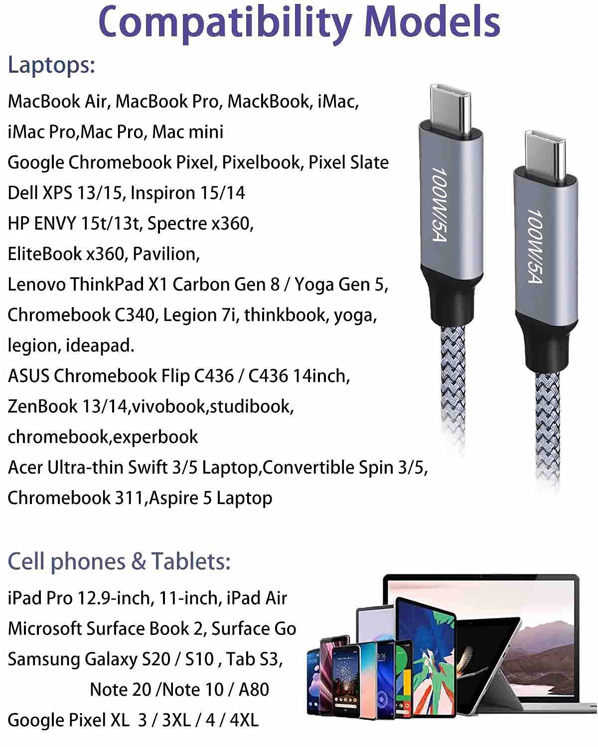 Cavo USB c 20ft 100w