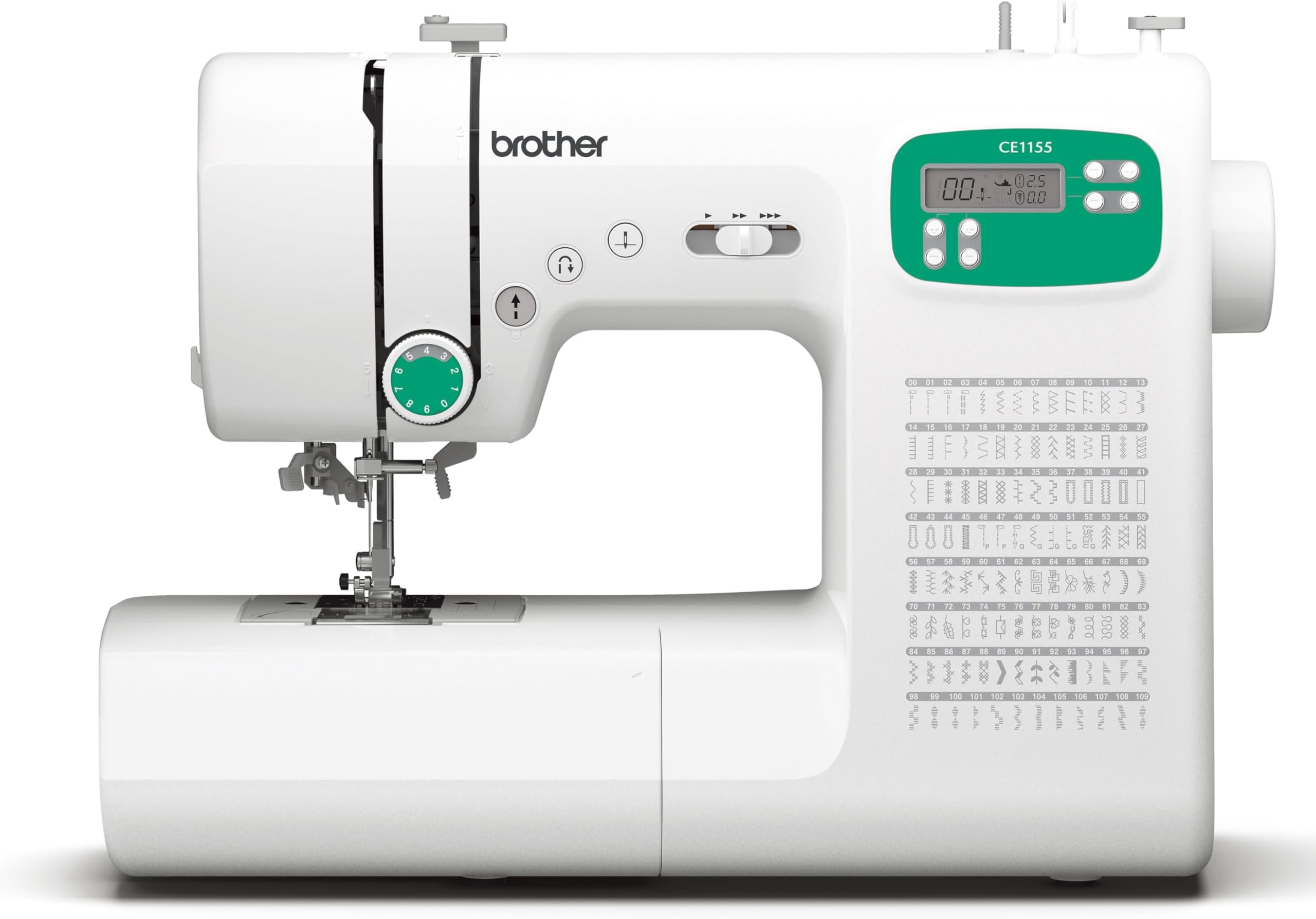 CE1155 Silai Machine, Computerized Sewing Machine, 110 Built-in Stitches, LCD Display, 7 Included Feet