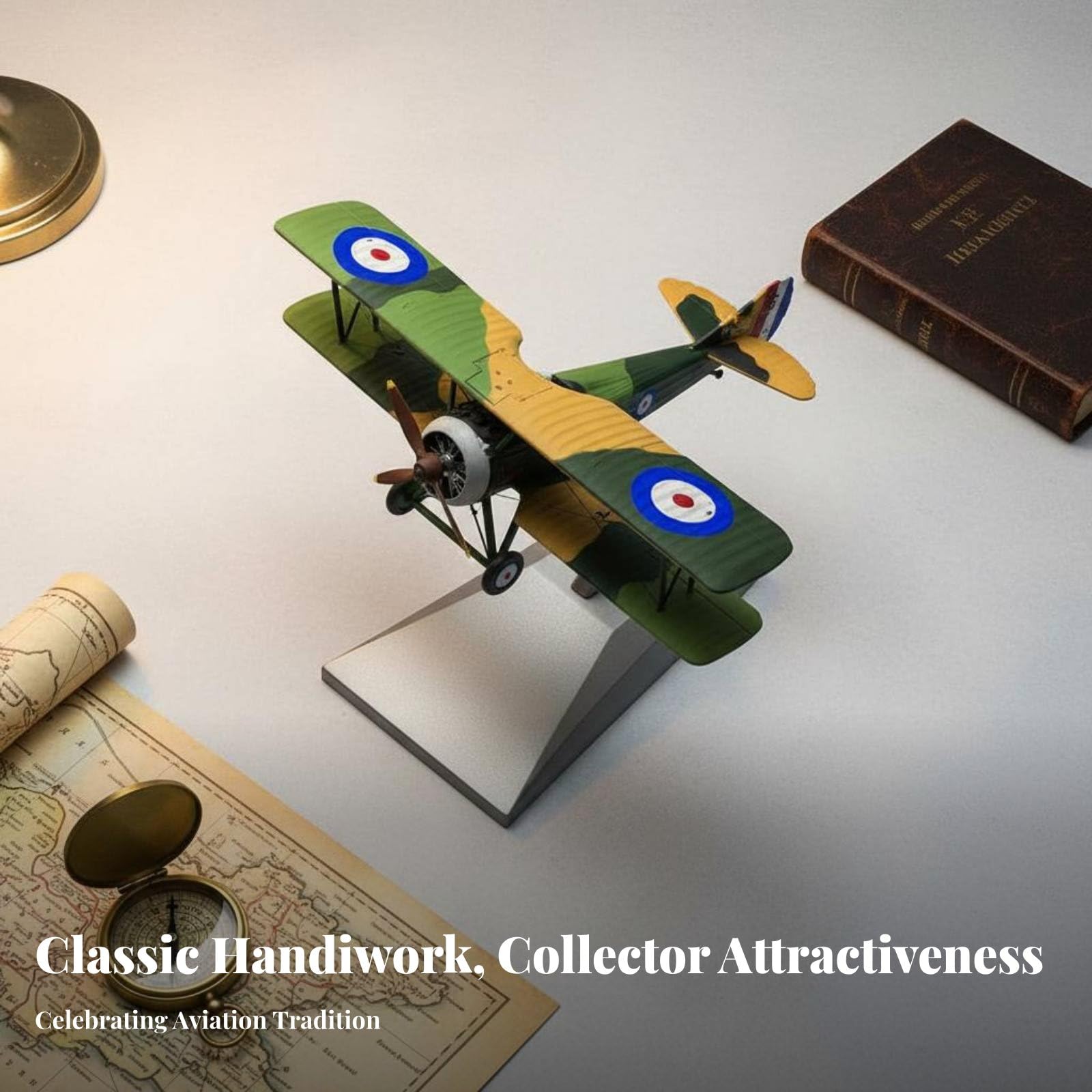 Figurine Avion Maquette Avion Modèle Die-cast Réplique Historique Alliage Construction Solide Peinture Fidèle Détails Cockpit avec Socle, Color to 2