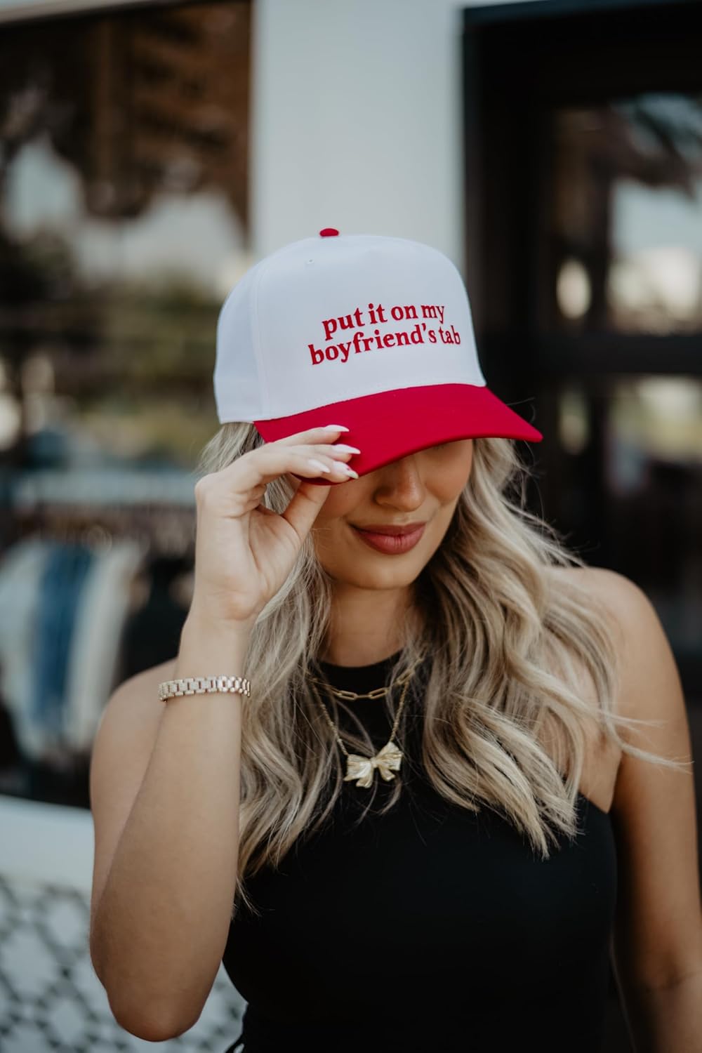 KATYDID Tab Embroidered Trucker Hat for Women & Men - Vintage Two-Tone Snapback Baseball Cap - Trendy, Western Style Hat - Image 2