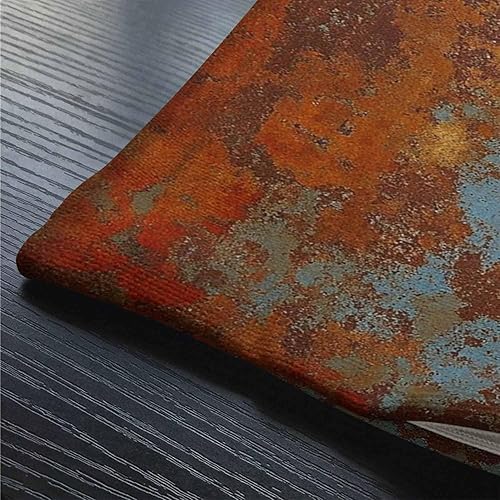 Miniatura 5 de Smooffly Fundas de almohada decorativas de 12 x 20 pulgadas, color marrón óxido, estructura de hierro oxidado, estructura de hierro de dos lados,