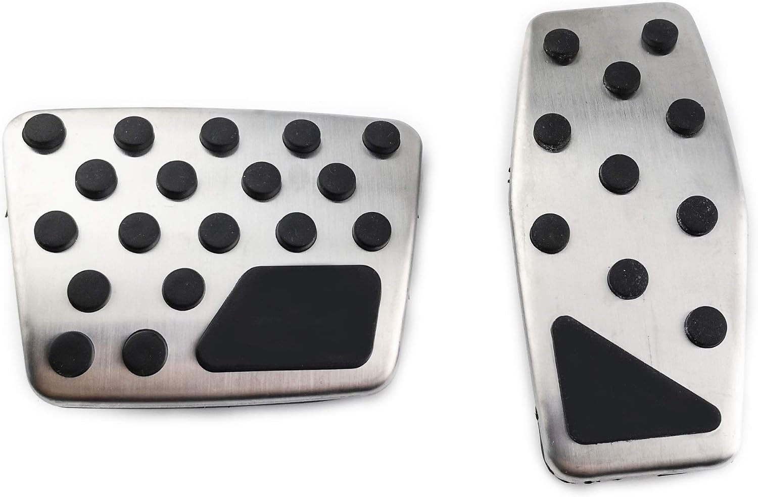 2PCS No Drill Stainless Steel Car Fuel Accelerator Brake Pedal Covers for Renegade BU 2015-2018 Compass MP 2018