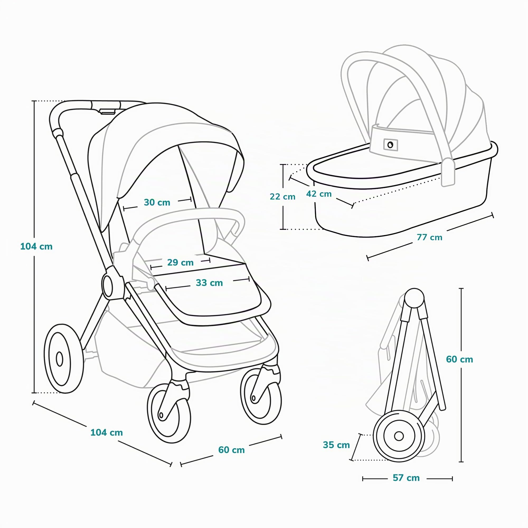 LIONELO Mika coche de bebé 2en1 coche para bebé, carrito para bebé, cochecito de bebé, silla de paseo, cochecito bebé, protector de lluvia, funda para las piernas, mosquitera, carrito bebé (Azul) | Incluye capazo, silla de paseo, cubrepiés, protector de l