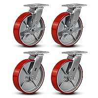 Vista 31 de Ruedas industriales de 5"x2", ruedas de servicio pesado, ruedas de poliuretano, capacidad de hasta 1000 lb. Uso para camión de plataforma, carrito