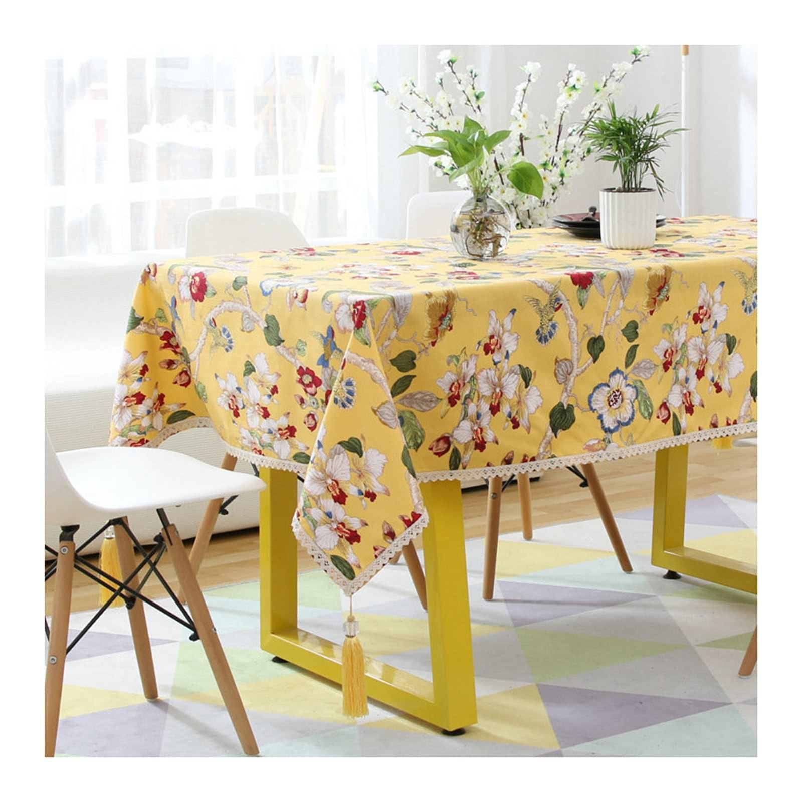 Nappe élégante pour table de cuisine à motif floral 140x200