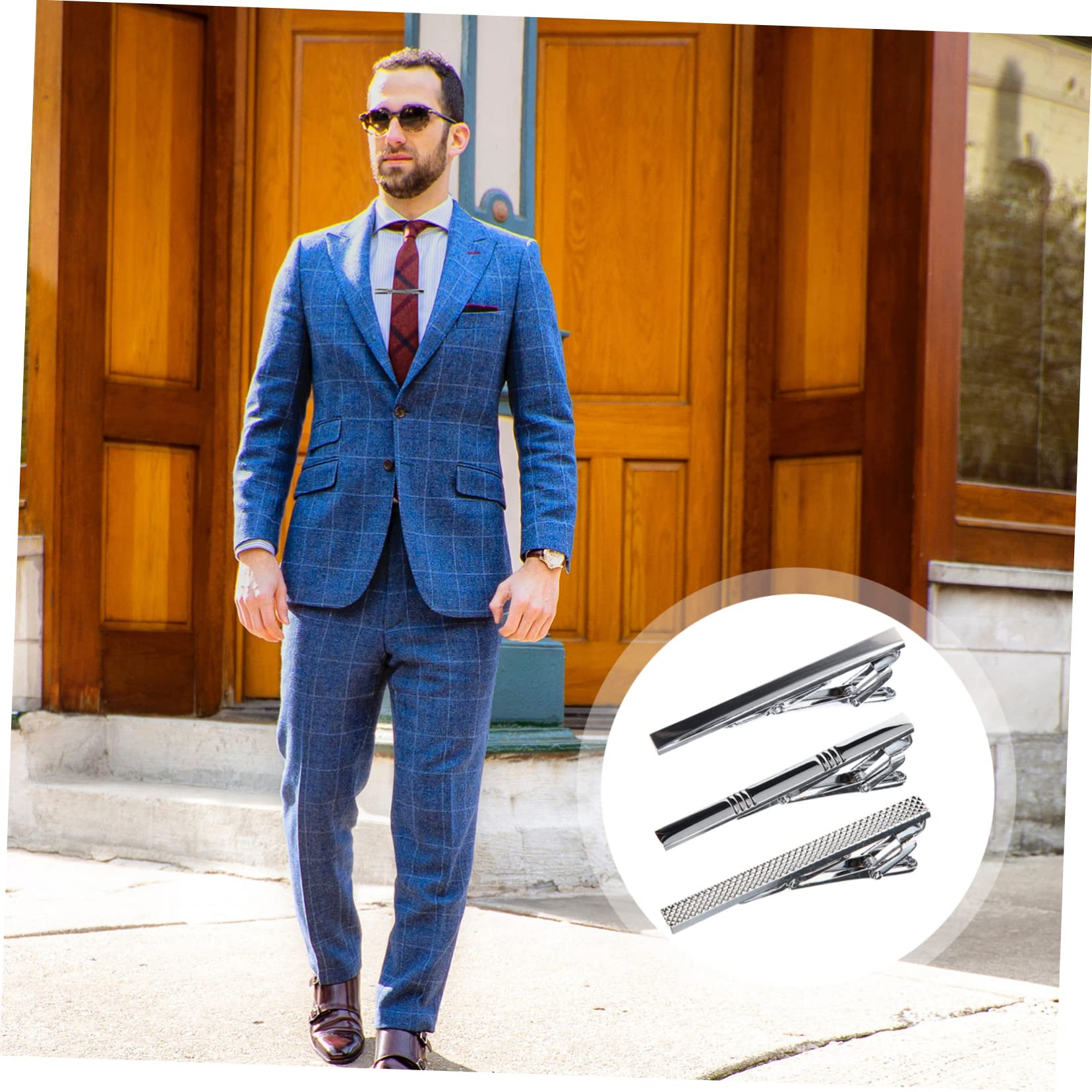 Ipetboom 5 Set Di Fermacravatta Da Uomo Alla Moda Fermacravatta Da Uomo Rosso 3 Pezzi * 5