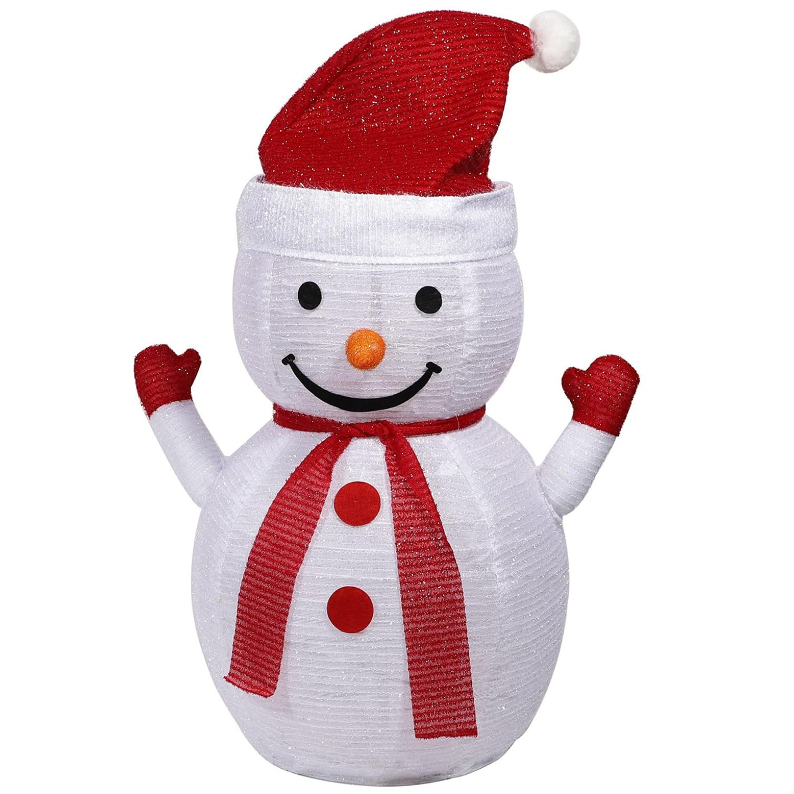 Bonhomme de neige lumineux extérieur 40 LED pliable à piles 60-90cm