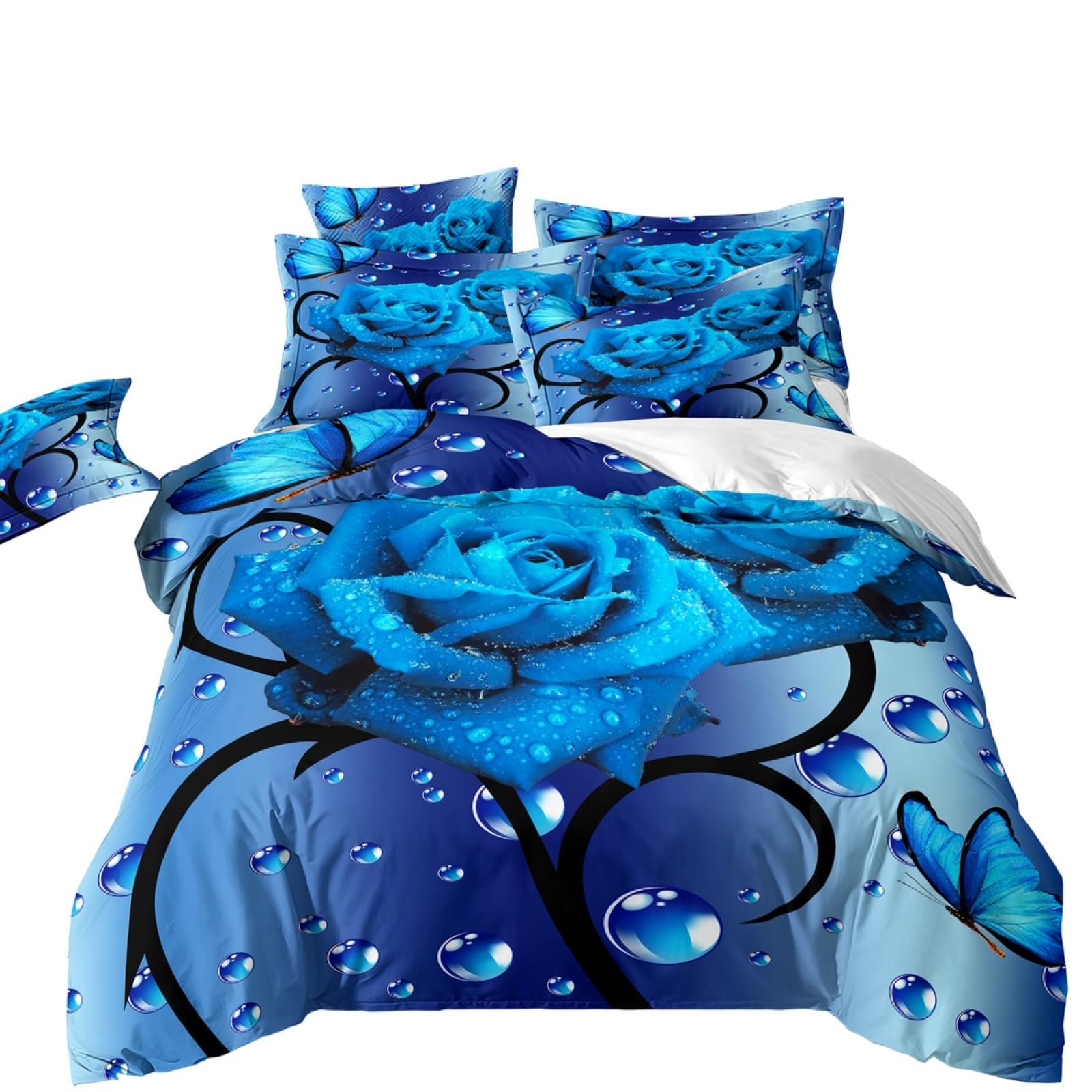 Single Duvet Cover Set Black Blue Flower Single Bed Duvet Cover Set