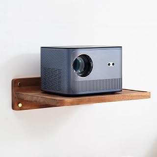 Acacia Wood Projector Shelf for Wall Mount, 14.2" x 11" Floating Shelf & Rack Holder for Router, Modem, Cable Box, Compatible with Gaming Consoles