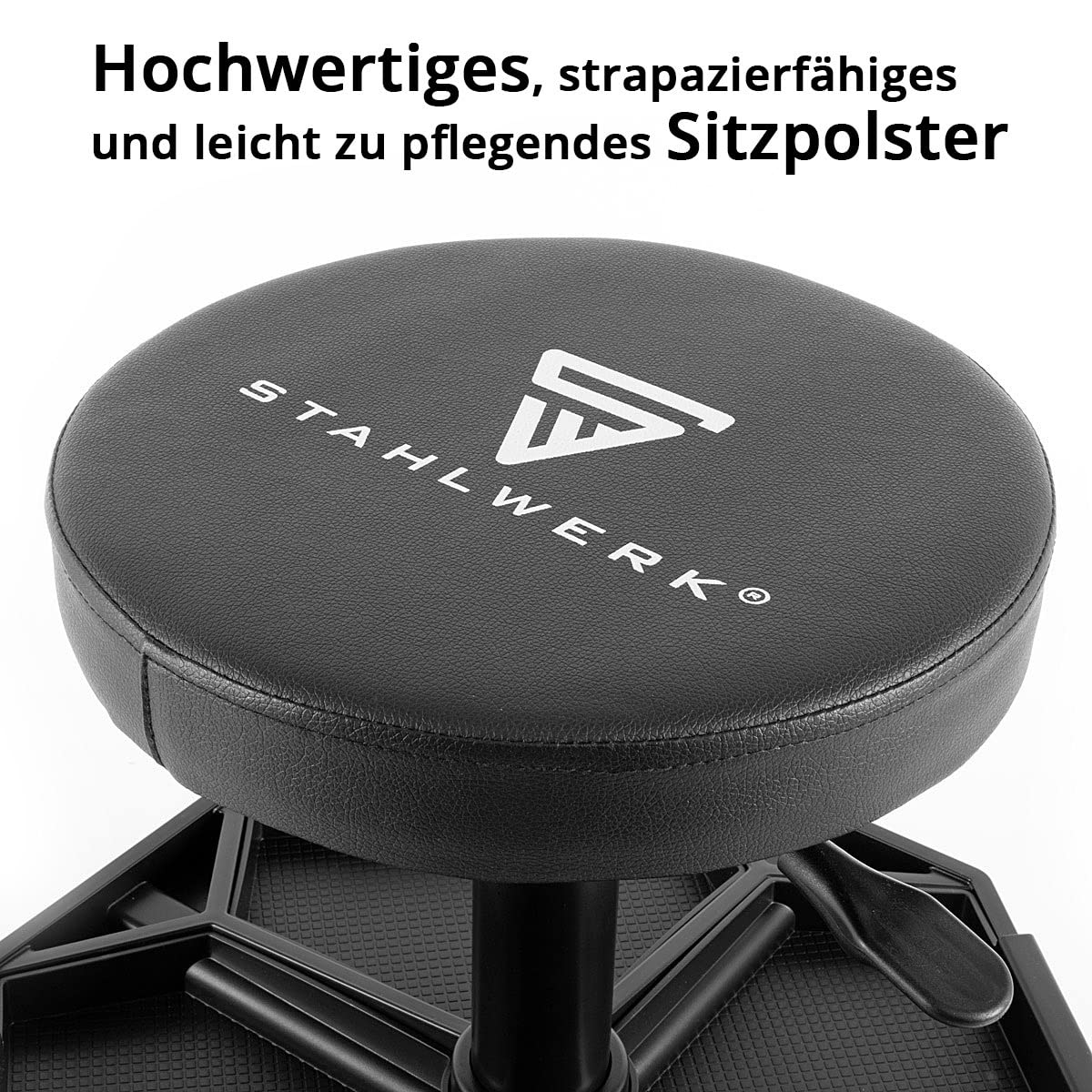 GEKO Verstelbare werkplaatskruk - Stalen constructie - Draaibare wielen