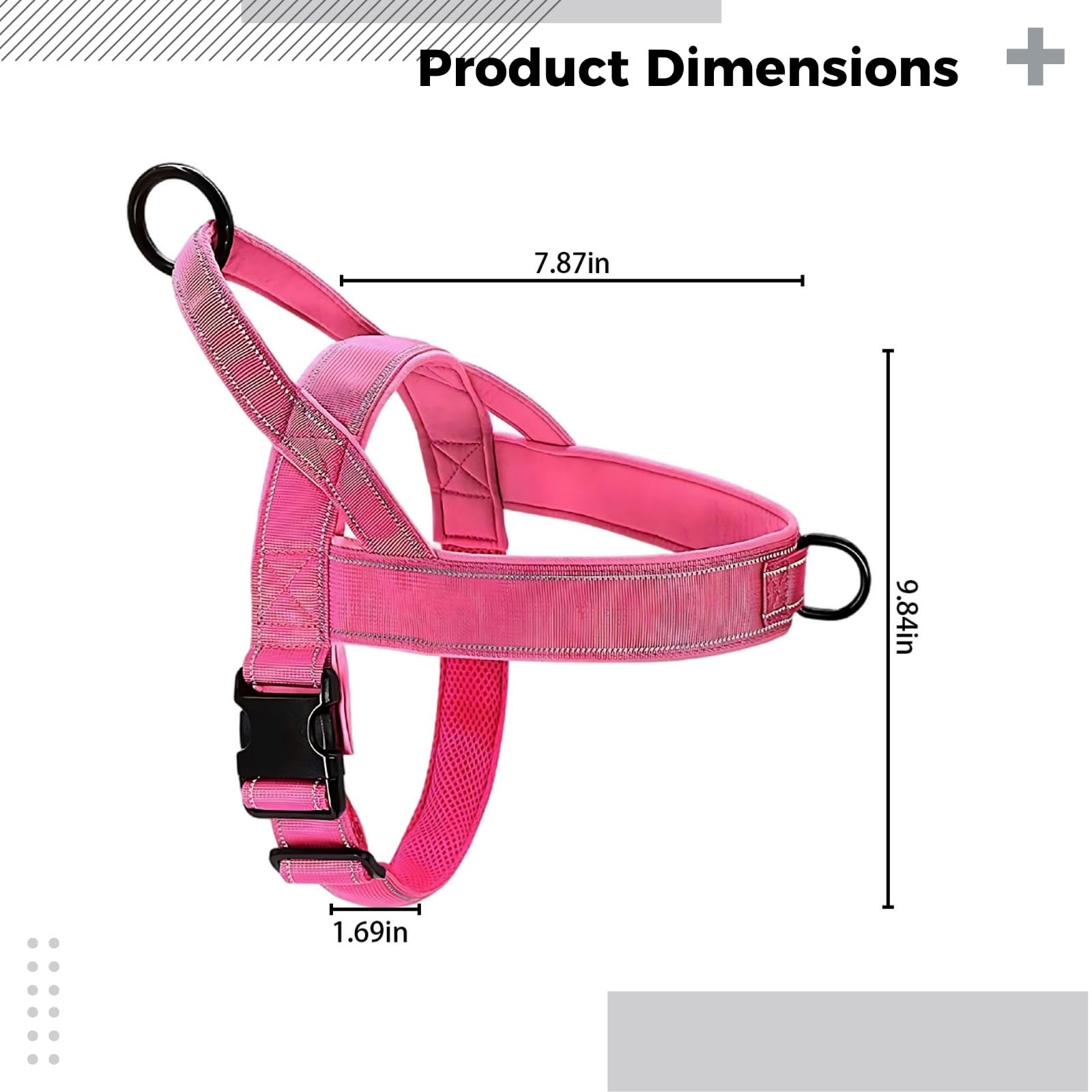 Hundegeschirr für kleine Hunde, Pink, Ausbruchsicher, Verstellbar, Reflektierend, Weste mit D-Ring, Größe S (8-12 kg)