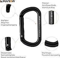 Vista 3 de Fusion Climb SUPREME - Mosquetón de puerta recta, aluminio ligero, sin bloqueo, nariz de llave, forma ovalada Certificado CE EN 362 para escalada