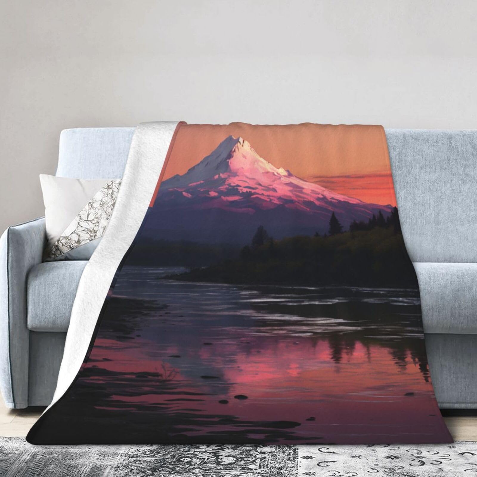 Couverture polaire en flanelle douce 127x101 cm pour canapé toutes saisons