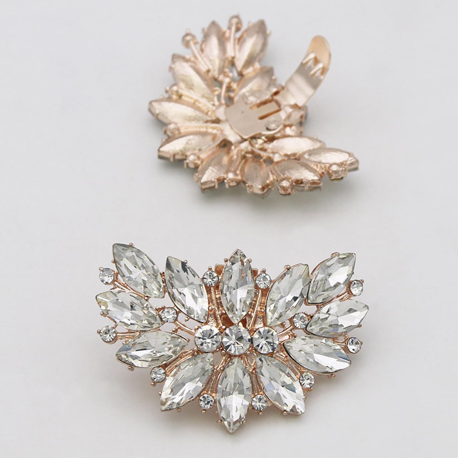 Pwsap Clips de Hebillas de Zapatos de Diamantes Nupcial Lujo, Bling Clips Decorativos Desmontables Joyería Clips para Zapatos Ropa Bufanda Bolso Sombrero — view 5
