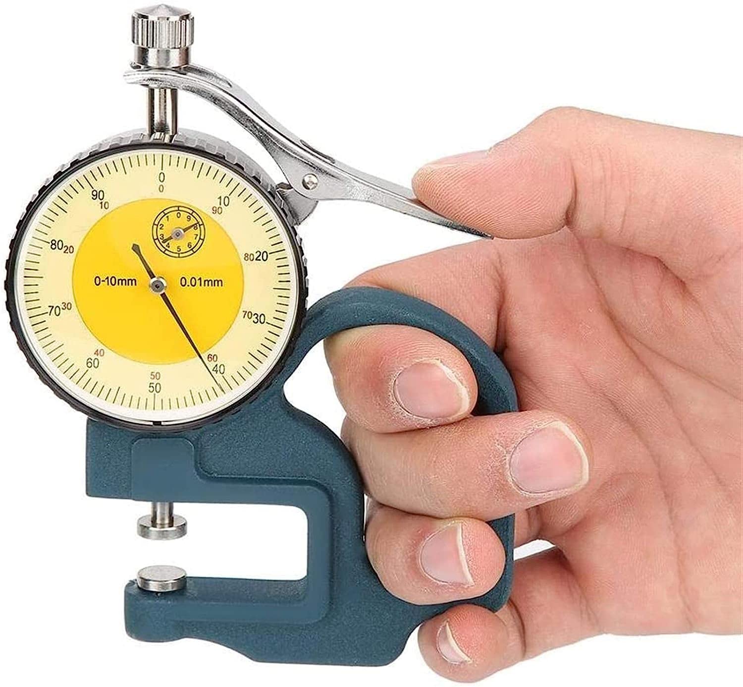 Misuratore di spessore ad alta precisioneStrumento di misurazione accurato del misuratore di spessore ad alta precisione 0-10 mm, display del puntatore ad alta precisione Misuratore di spessore del ca