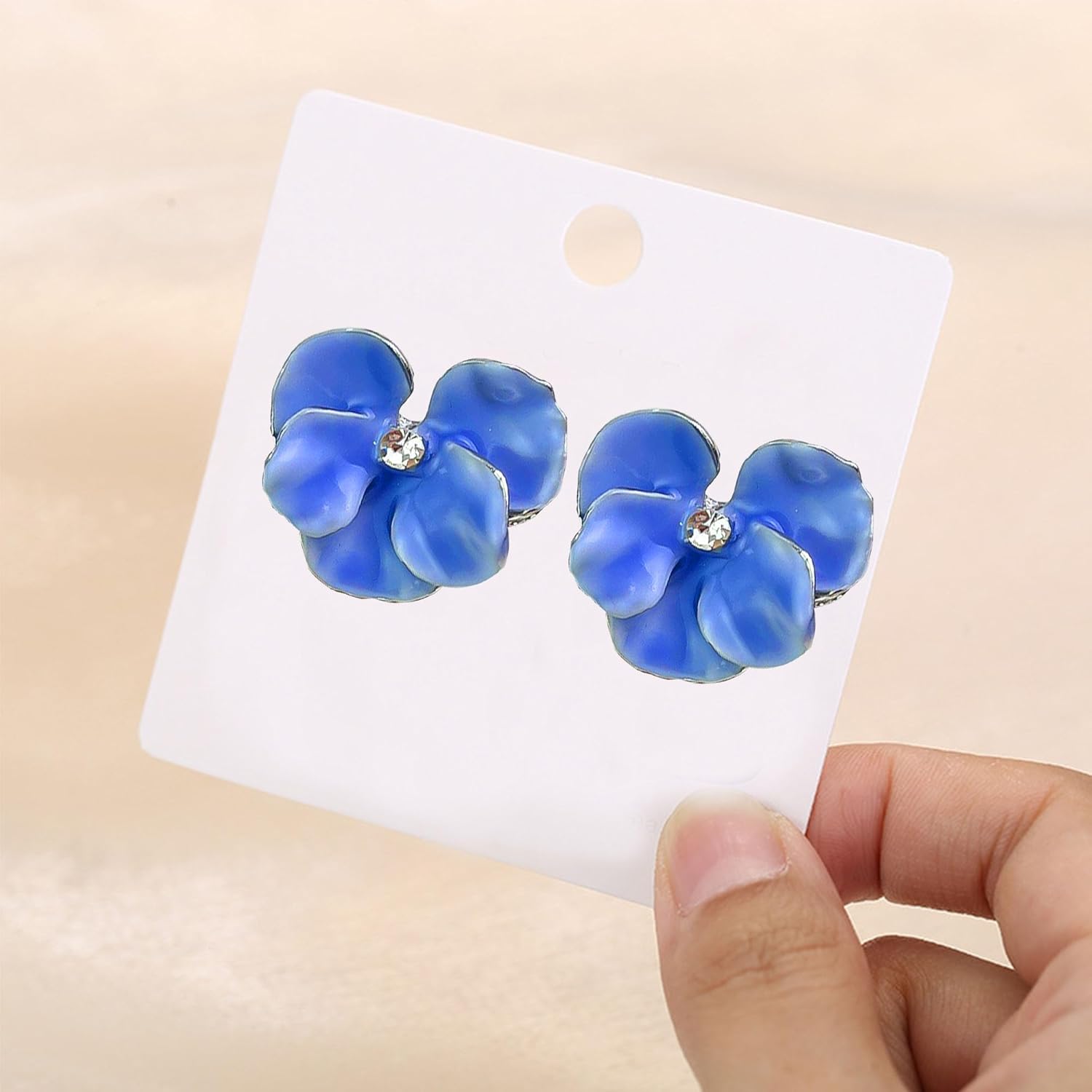 Anmpab Enamel Drip Oil Orchid Flower Stud Earrings for Women Irregular Butterfly Floral Petal Earrings Statement Jewelry - Image 6