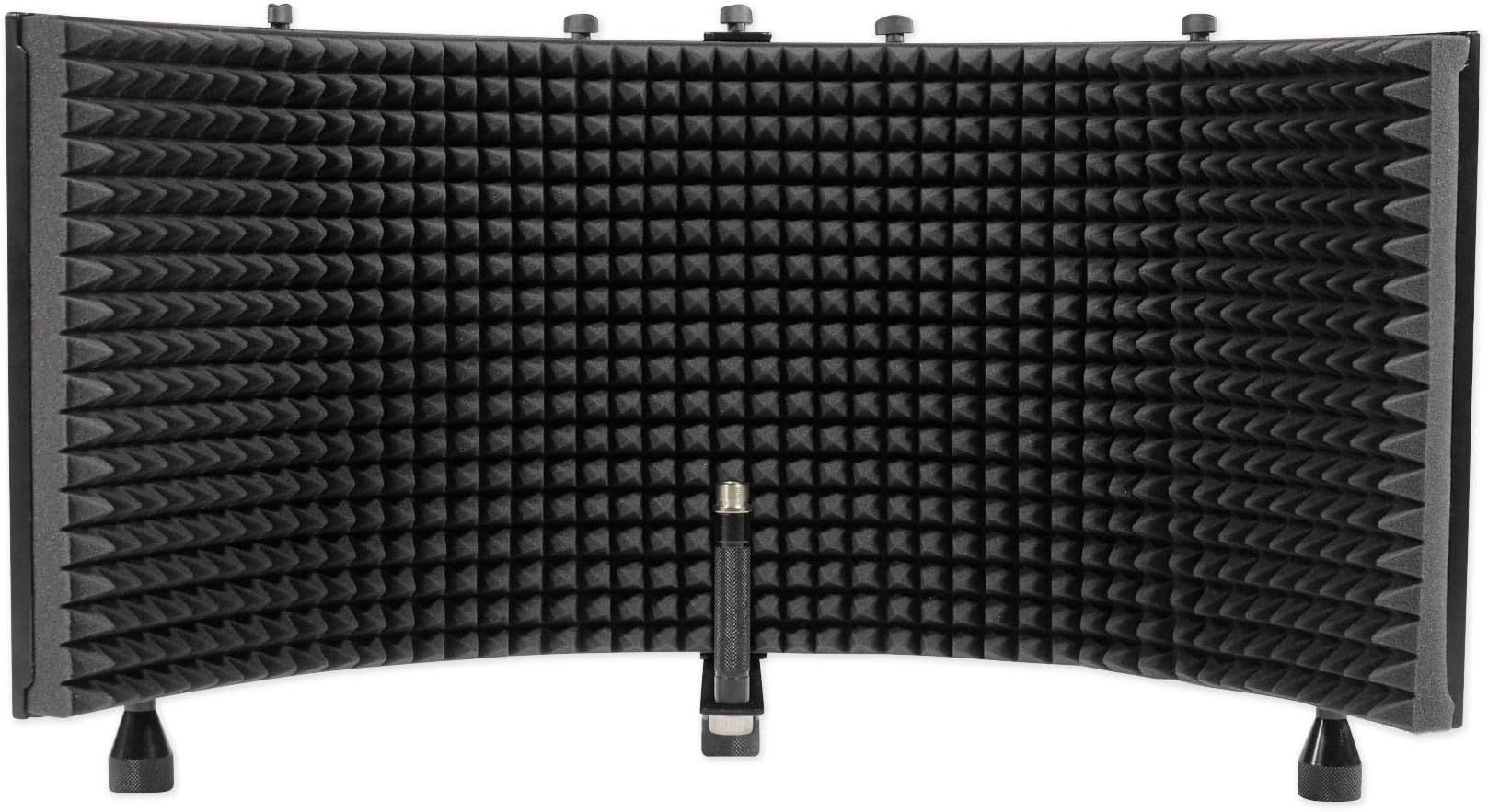 ROCKSHIELD 3 Studio Mic Isolation Shield, 2" Acoustic Foam, 5 Panels, Vented Back, Desktop & Stand Mountable, for Recording & Podcasting