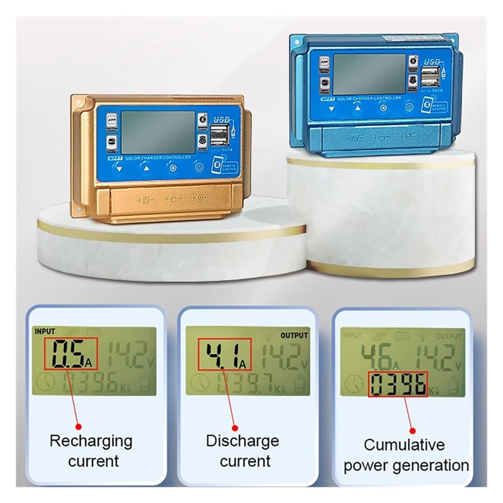 Alta Precisión Controlador de carga de Panel Solar MPPT 30A 40A 50A 60A 12V/24V LCD pantalla Digital Wifi controlador Solar USB Dual Ampliamente aplicable(40A)