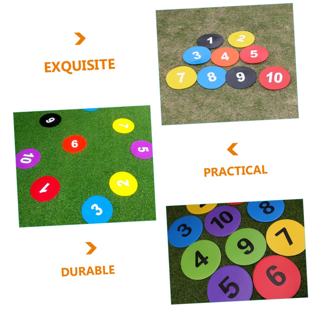 Garneck 10stücke Fußball Trainingsmarkierungsdiscs Sportgeräte Für Fußballtraining Nummerierte Marker Praktische Bodenmarkierungen Zufälligen Farben Für Trainer Und Athleten