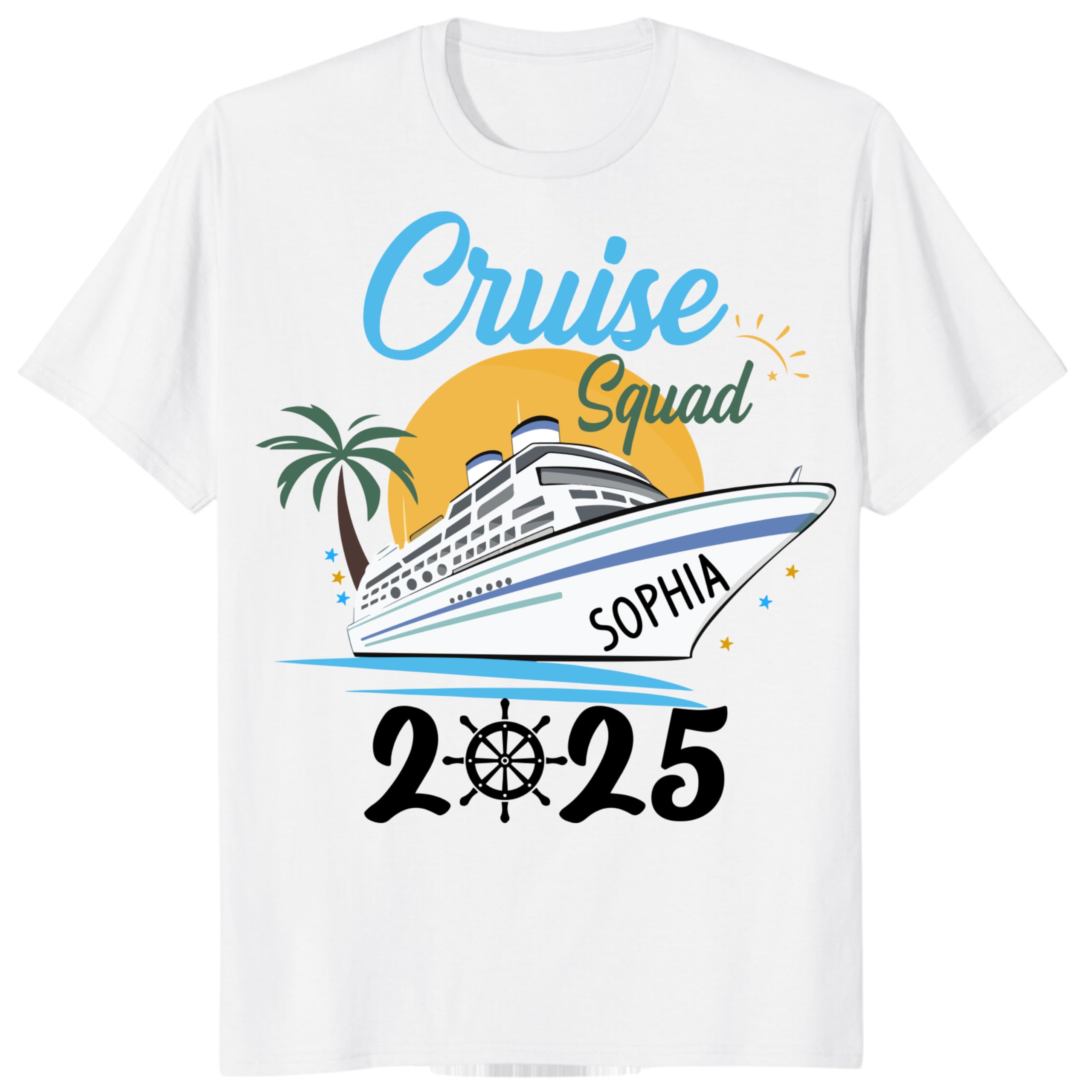 Custom Cruise Squad 2025 T-Shirt Family Cruise Shirt Group Matching Vacation T Shirt Personalized Cruise Crew Tee Toddler White 4T
