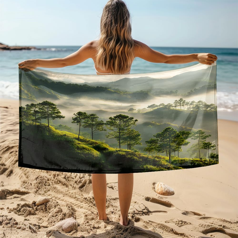 Strandtuch 200X200 Großer Baum Mikrofaser Handtuch Beach Towel,Strandlaken,Strandtücher,Picknickdecke wasserdichte Stranddecke, Stranddecke Sandfrei für Strand, Park, Camping, Wandern
