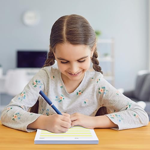 Miniatura 3 de Papel de escritura de nivel 1 para principiantes, con líneas y líneas y papel de escritura de práctica resaltado amarillo para niños,