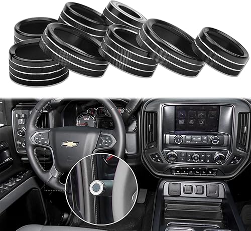 Cubierta de perilla para Chevy Silverado 2014-2018, control de temperatura, botón de luz de radio de volumen, consola central, interruptor de señal