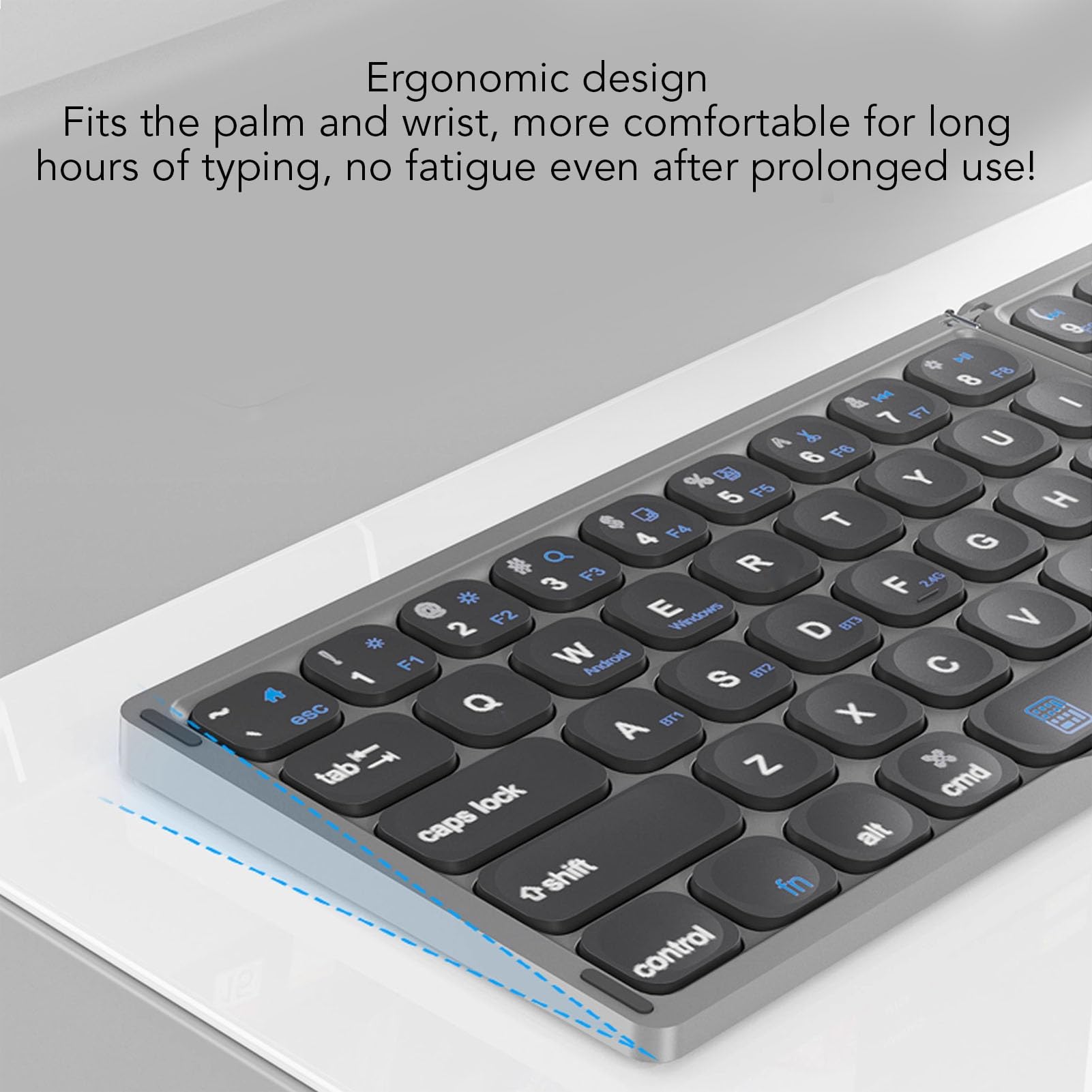 Tastiera Bluetooth Pieghevole, Wireless 2.4G con Tastierino Numerico e Touchpad per Telefoni Tablet