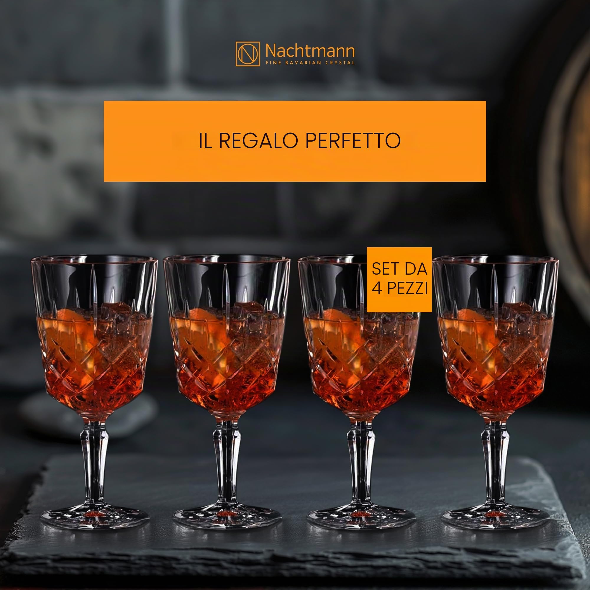 Spiegelau & Nachtmann, Noblesse 104247 - Set di 4 bicchieri da vino da cocktail, in cristallo, 355 ml