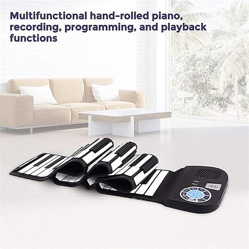 Miniatura 2 de KESHUO Piano plegable de 88 teclas, piano enrollable portátil, piano con altavoz y pedal de conexión para niños principiantes