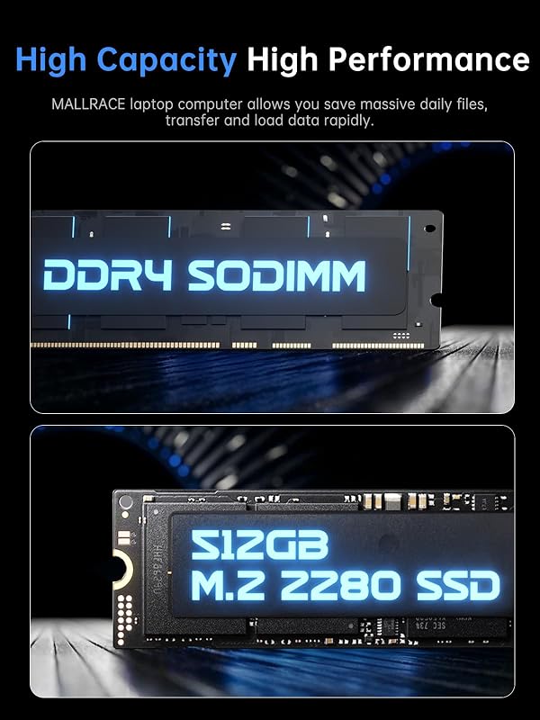 MALLRACE Laptop,18.5 Inch Laptops Computer with 7000 mAh Battery,AMD Ryzen 4300U (up to 3.7GHz),16GB DDR4 RAM 512GB SSD,AMD Radeon Graphics,WiFi,Dual Type-C,2026 Windows 11 Laptops for Multitasking image 6