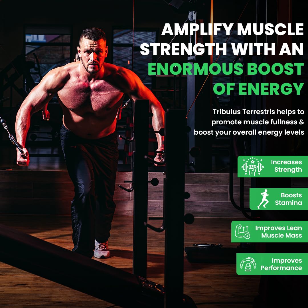 Naturyz Testo-6 Plant based Supplement For Men 2100mg per serving with Maximum Strength 1000mg Tribulus Terrestris, Safed Musli,Kaunj,Ashwagandha, Fenugreek & Panax Ginseng for Muscle gain-90 Tablets 3
