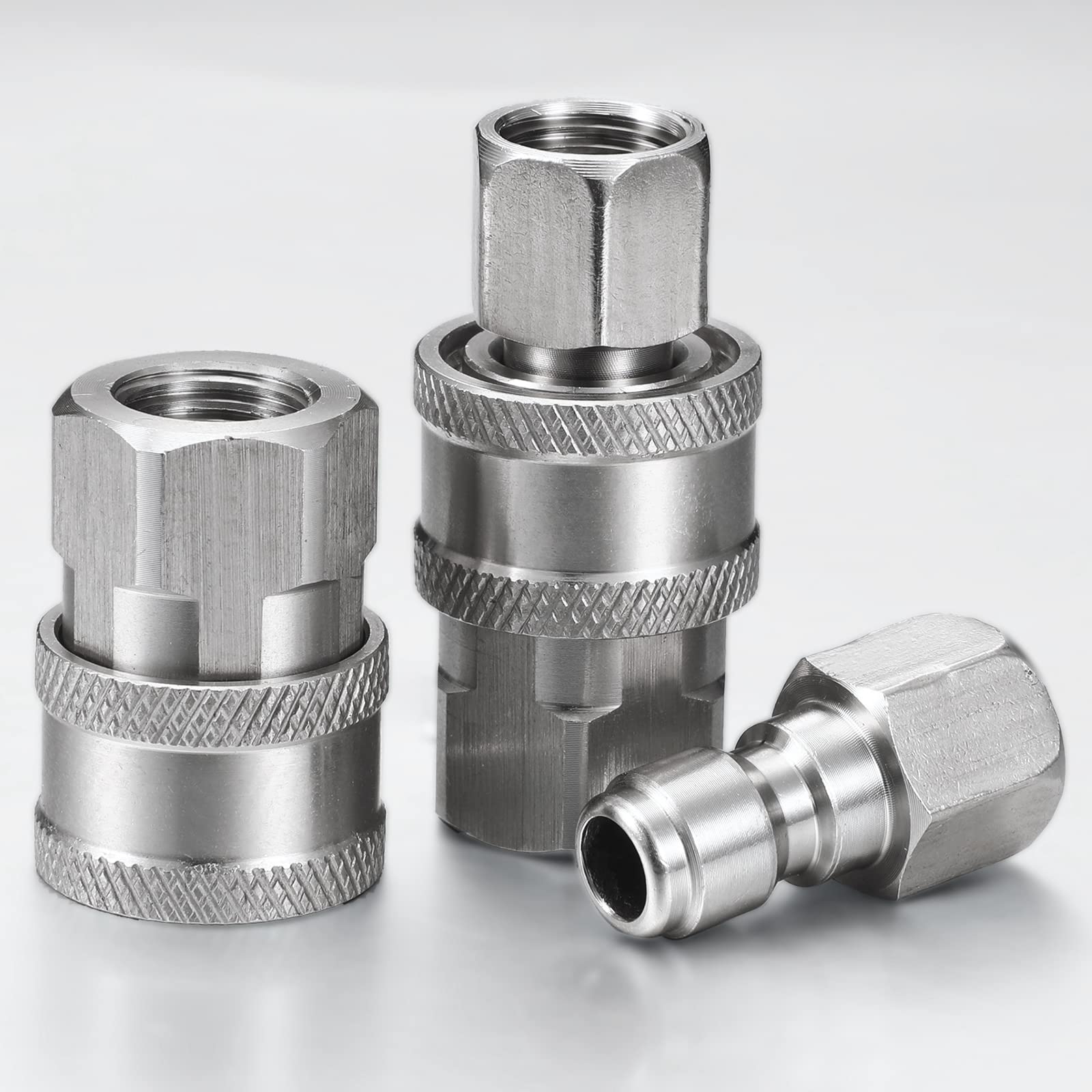 NPT 1/4 Zoll Hochdruckreiniger-Kupplung Set – Edelstahl Schnellverbinder Mit Adapter, Bis 5000 PSI