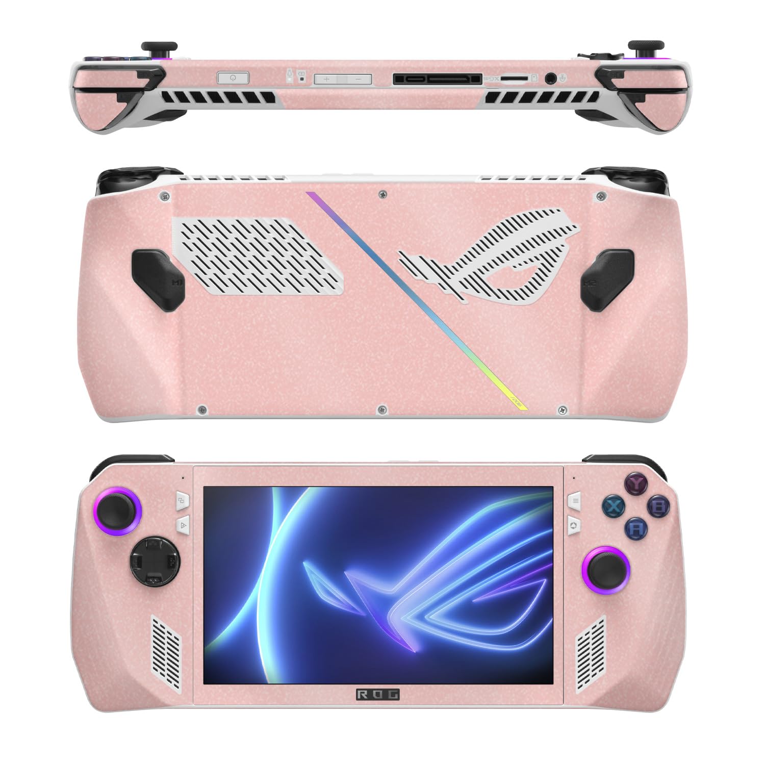 MightySkins Glossy Glitter Skin Compatible with Asus ROG Ally - Solid Blush | Protective, Durable High-Gloss Glitter Finish | Easy to Apply