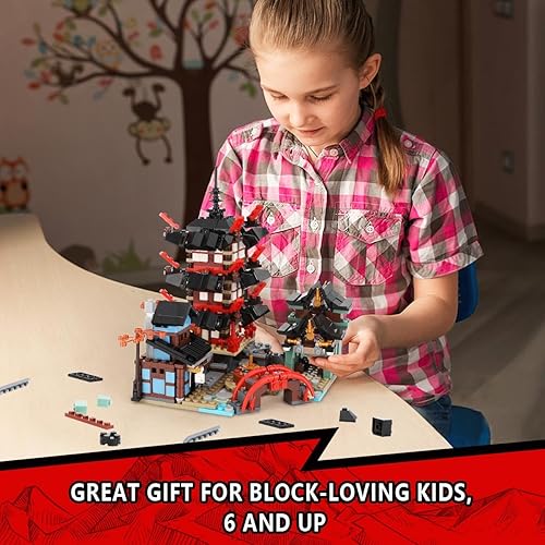 Miniatura 4 de TOY PLAYER MOC - Juego de construcción de templos ninja, compatible con LEG0 Ninja City, kit de simulación de ninja para niños, serie de edición de