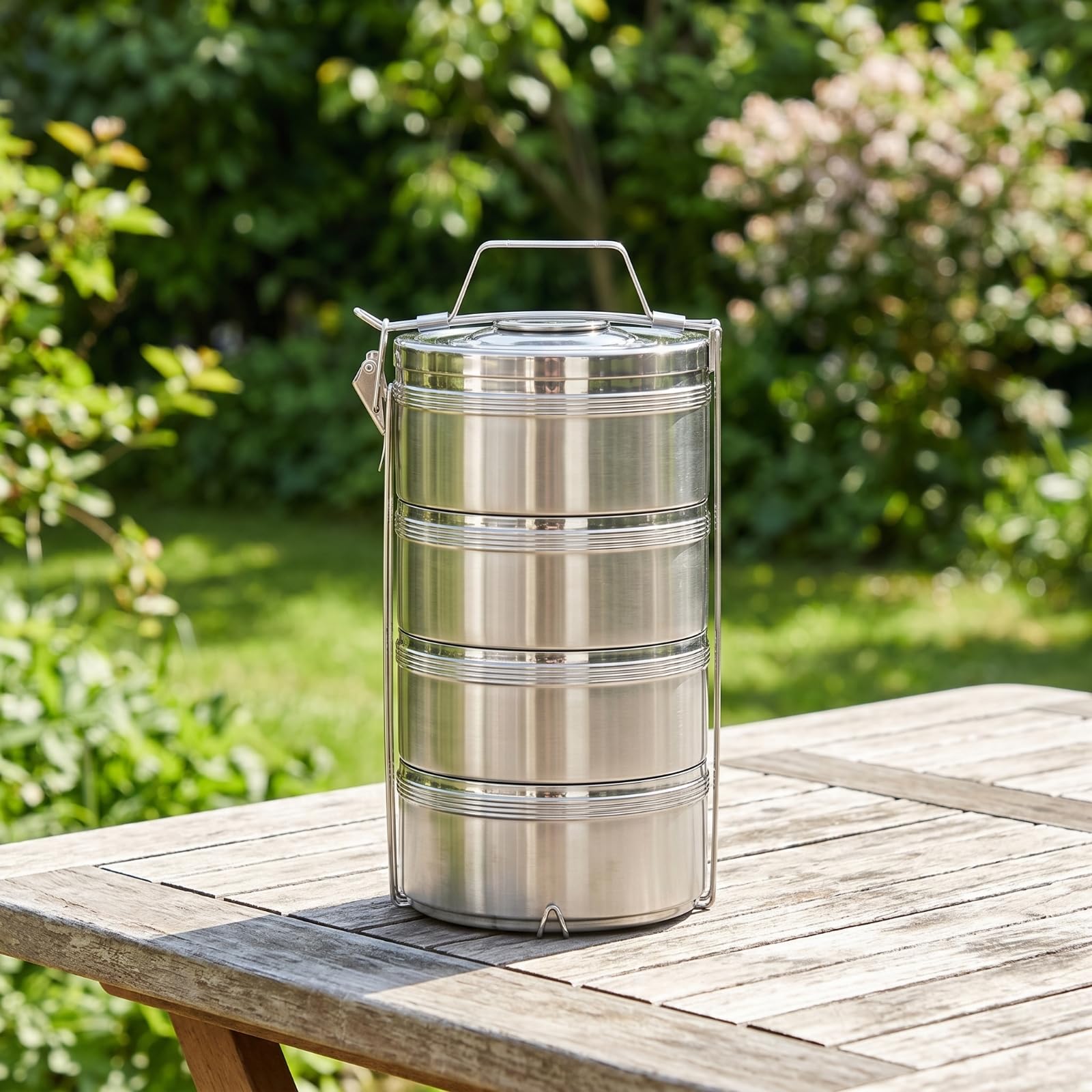 Baoblaze Contenitore Termico Pranzo Portavivande Bento Porta Alimenti Acciaio Inox con Compartimenti da 8cm E Impilamento Stabile Adatto per Ufficio Scuola Picnic Viaggio Campeggio