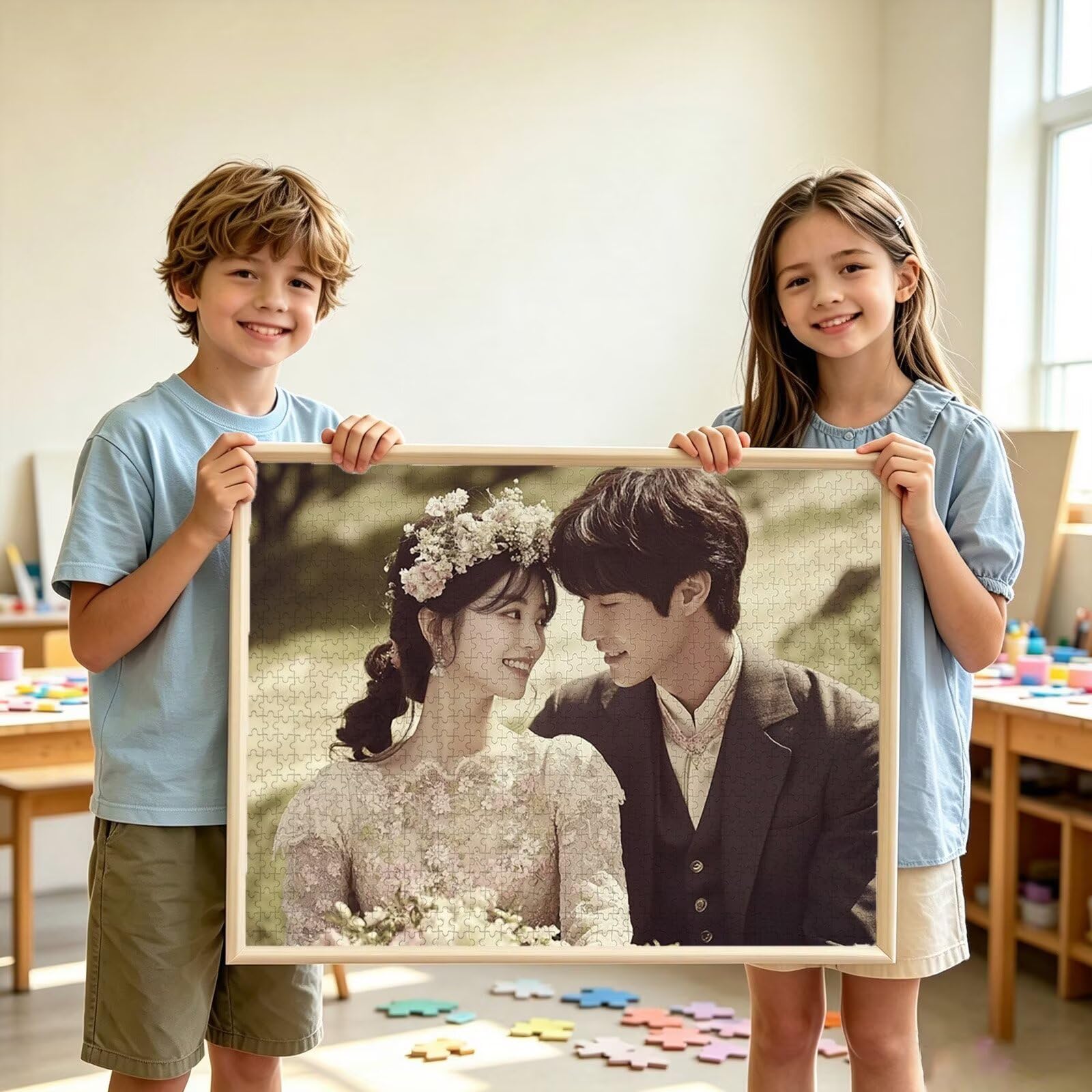 Spersonalizowane puzzle, niestandardowe drewniane puzzle fotograficzne