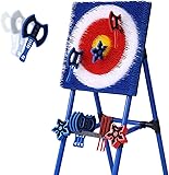Jeu de lancer de hache avec cadre en acier métallique, comprend 8 haches et 8 fléchettes, cible pliable pour s'amuser en extérieur et en intérieur, parfait pour les réunions de famille et entre amis - 1