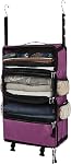 ELEZAY Hanging Packing Cubes All in One Ultra-Light Travel Shelves Portable Compression Organizer Bag Essentials for Carry-on Luggage Suitcase Closet Wardrobe Accessories Medium, Beige