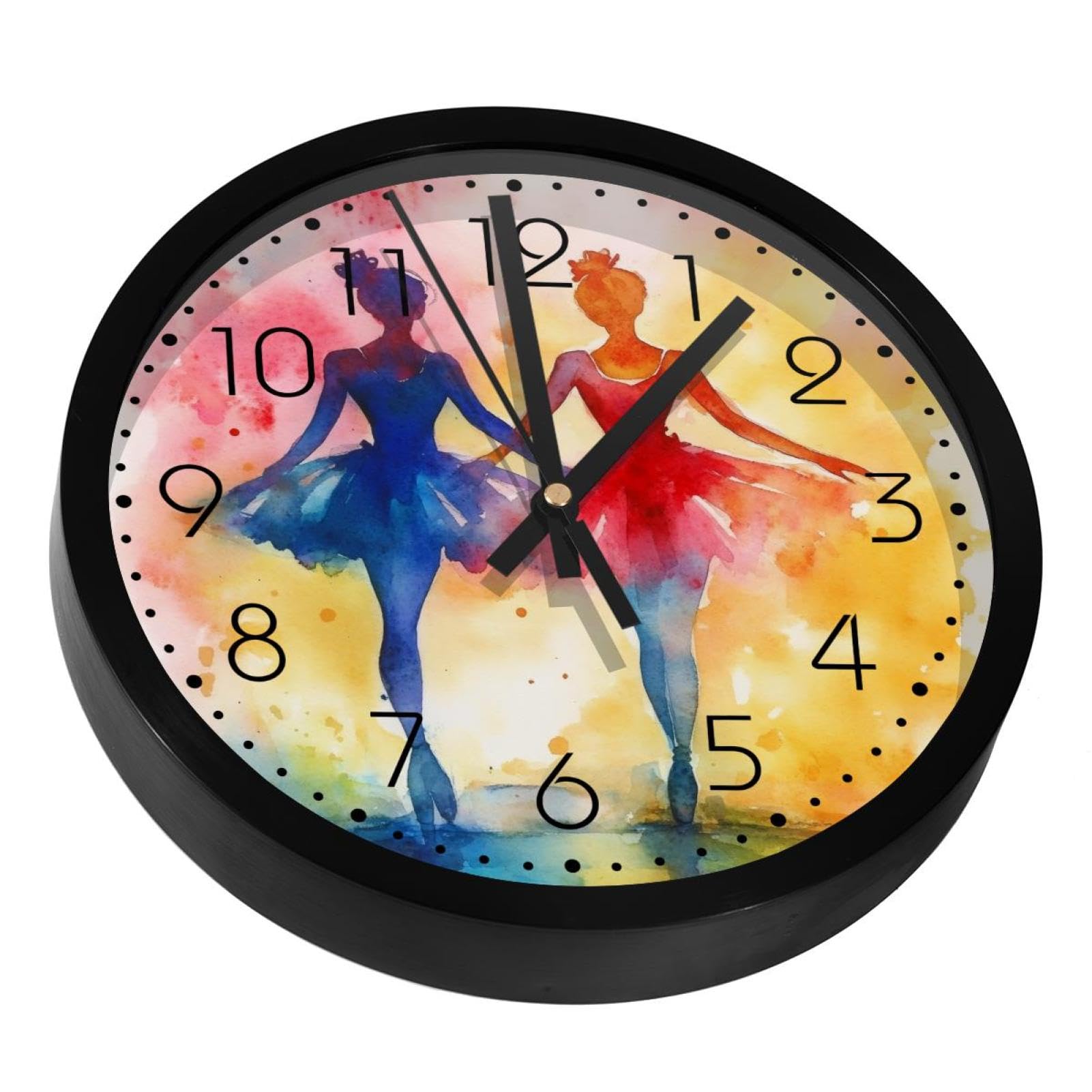 Horloge murale silencieuse ballet aquarelle pour decoration salon
