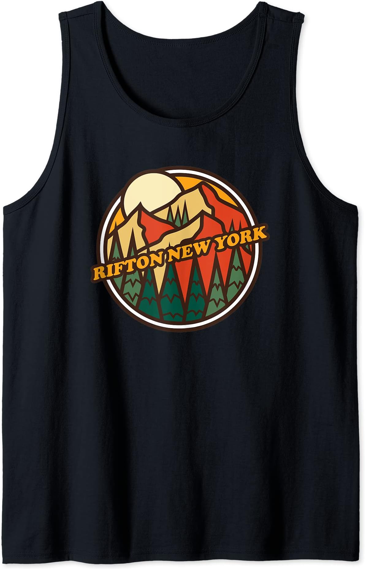 Vintage Rifton, New York Mountain Hiking Souvenir Print Tank Top