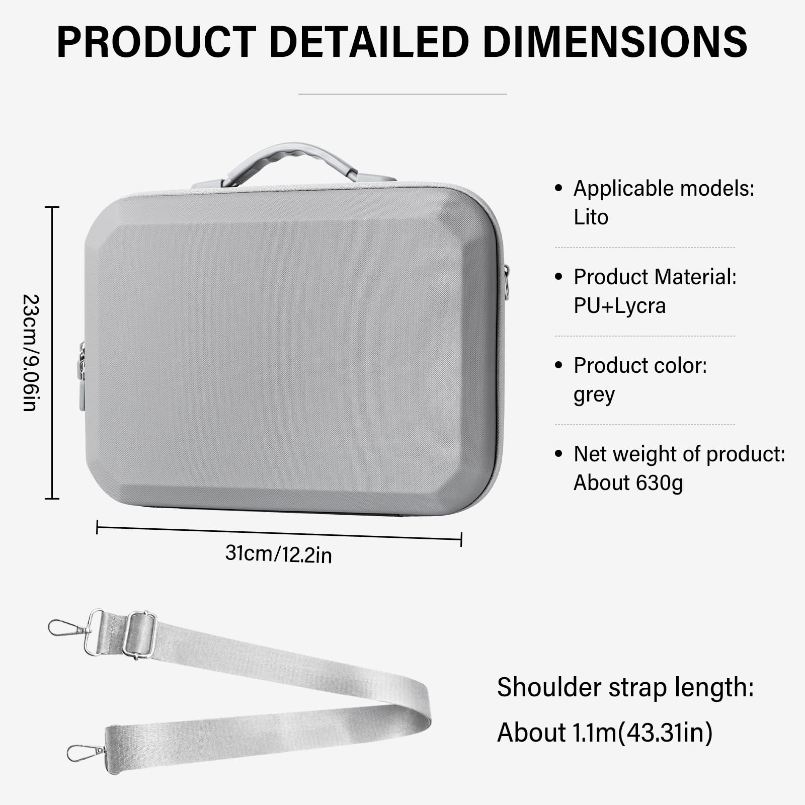 Sacoche pour DJI Lito X1/Lito 1, Étui Case pour DJI Lito X1/Lito 1 Fly More Combo Accessoires Housse, pour RC-N3/RC 2 Manette et Batterie Transport Boîte de Voyage, pour Drone Rangement