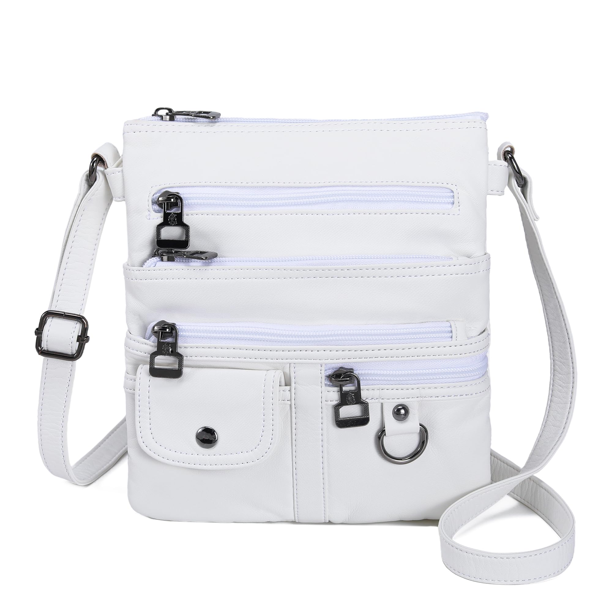 MINICAT Crossbody Purses for Women Multi Pocket Crossbody Bag Soft Leather Cross Body bag for Woman Small Shoulder Bags