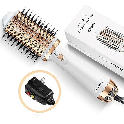 Plavogue Cepillo secador de pelo de un solo paso, voluminizador profesional, cepillo de aire caliente, cepillo redondo para mujeres, cepillo