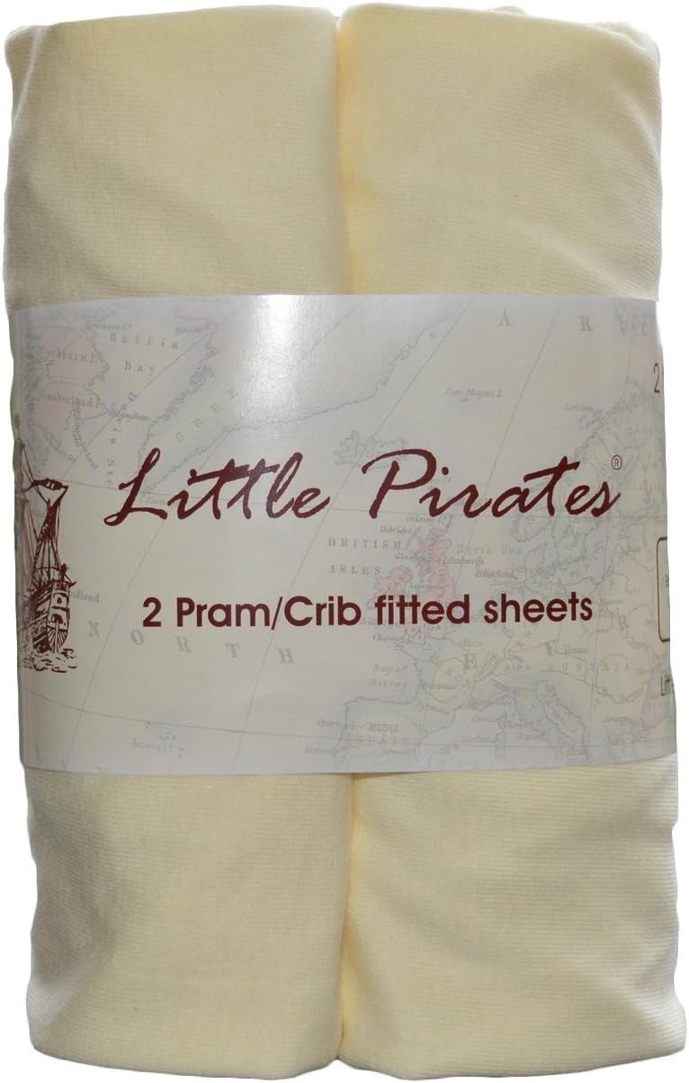 2 x Baby Pram/Crib/Moses Basket Jersey Fitted Sheet 100% Cotton Cream 40x90cm