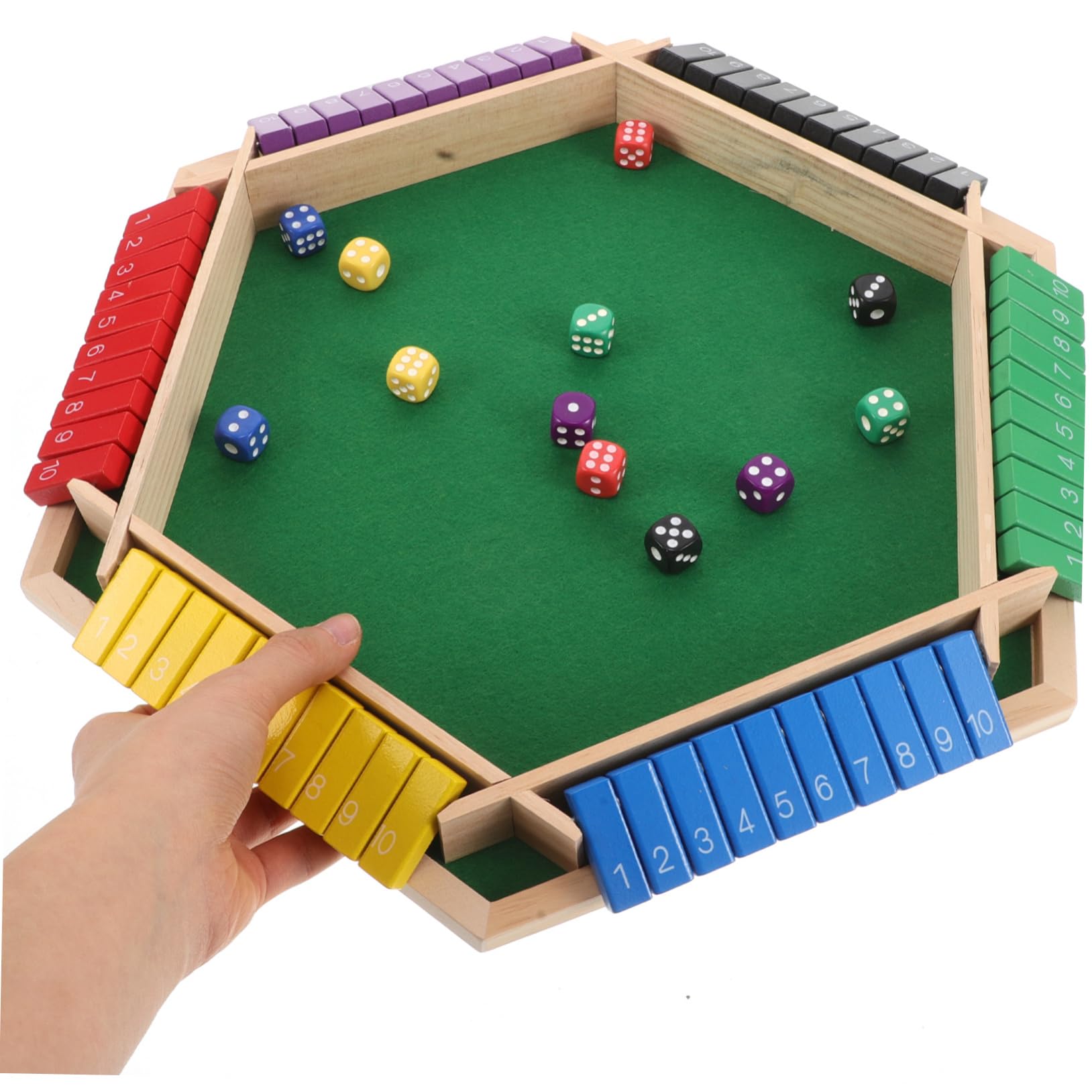 Kisangel Sechsseitiger Klappspieltisch mit Vielseitigen Trinkspielen für Ktv und Riegel für Party Brettspiele und Gesellige Abende
