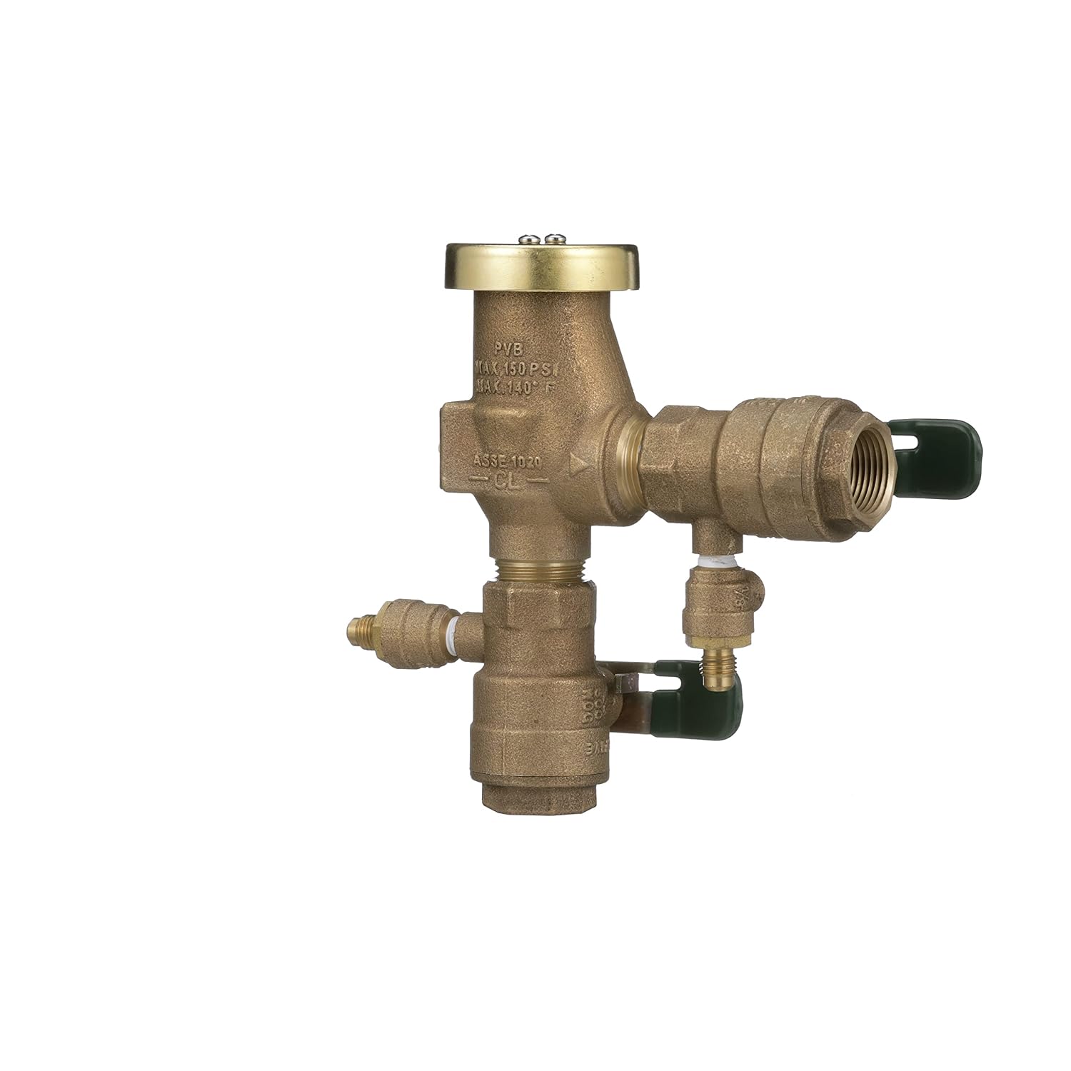 Watts 0388014 Freeze Resistant Pressure Vacuum Breaker Quarter Turn Shutoff, Tee Handles, 3/4 Inch, Bronze