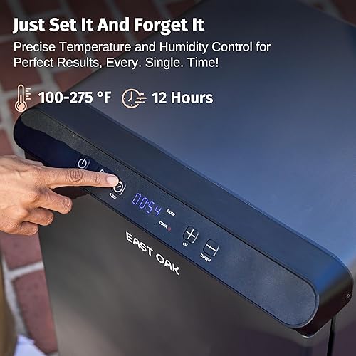 Miniatura 4 de EAST OAK Ridgewood - Ahumador eléctrico de 30 pulgadas, ahumador con cargador lateral de virutas de madera, 725 pulgadas cuadradas de cocción,